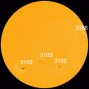 Departing sunspot AR3098 has a 'beta-gamma' magnetic field that harbors energy for M-class solar flares. [Photo courtesy of NASA SDO/HMI]