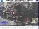 This map -- dated 8 AM EDT on Thursday, September 2 -- from the National Hurricane Center shows Hurricane Earl, Tropical Storm Fiona and Tropical Depression Gaston, as well as a spot where NHC forecasters say there is a 10 percent chance for a tropical cyclone to form (marked in yellow).