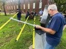 The teachers made tape measure Yagi antennas for the experiment. [Sierra Harrop, W5DX, photo]