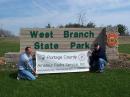 Jim, KC8PD (L) and Tom, WB8LCD, staking out their state park territory.