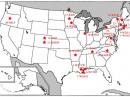 This map shows all the stations participating in the ARRL's 500 kHz Experiment. 