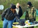 Our APRS station at the Lincolns New Salem State Historic Site trailhead. From left, Vicki Terry, KC9JPQ; Steve Upchurch, K9WAV, and Dave McConnell, KE5BSF.