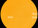 [Photo courtesy of NASA SDO/HMI] A new sunspot is emerging at the circled location.